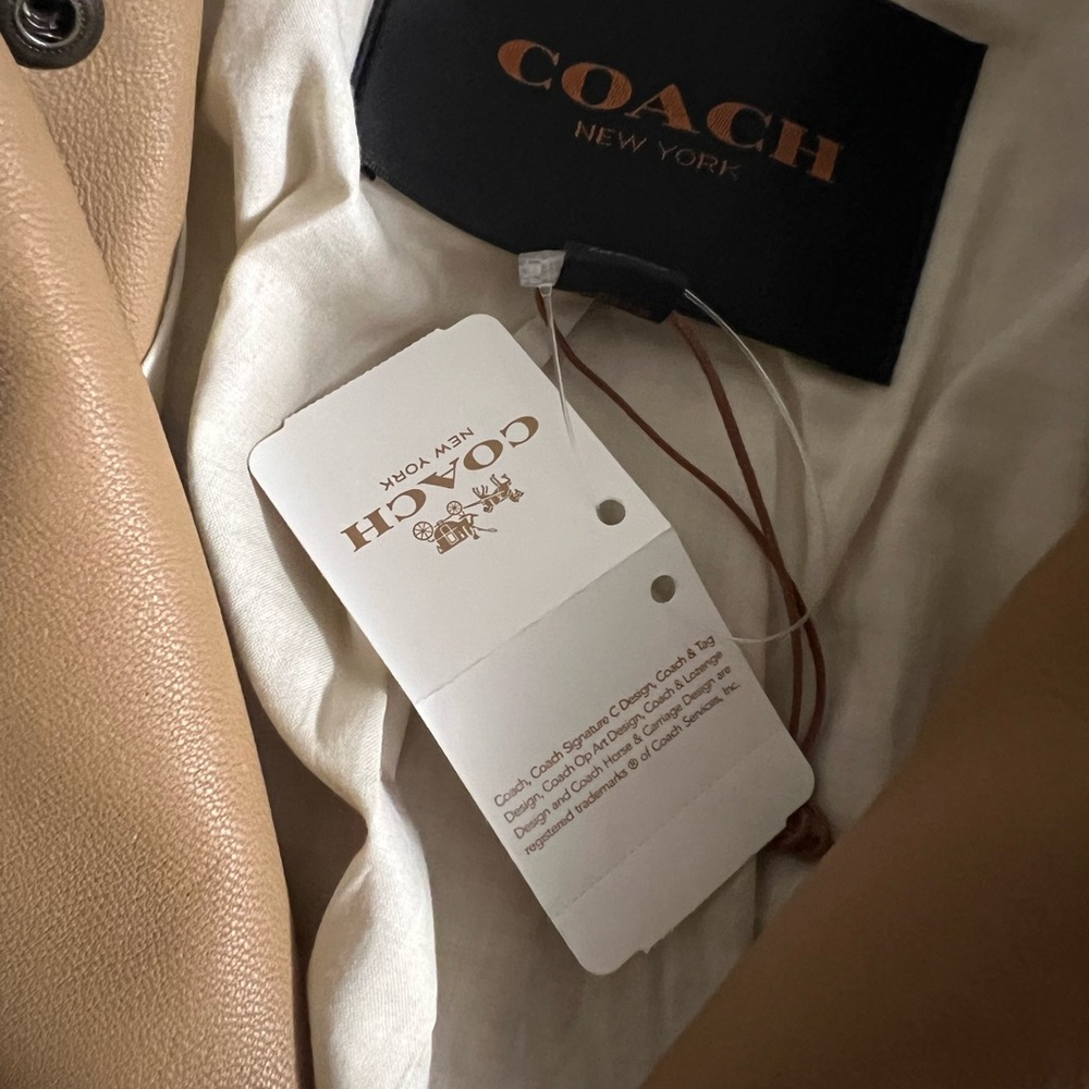Tan Sheep Leather Coach Jacket - Picture 13 of 14